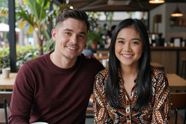Chris and Putri, happy couple from Katrinafinder international dating