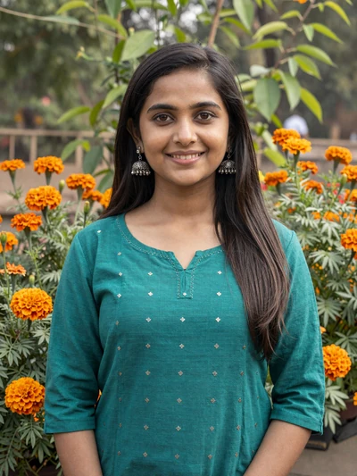 Devi, 28-year-old Indian woman from Delhi in a garden setting open to cross-cultural dating