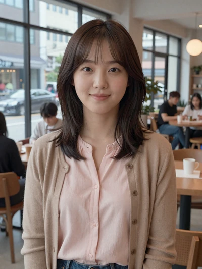 Jisoo, 27-year-old Korean woman from Seoul in a modern cafe seeking serious relationship