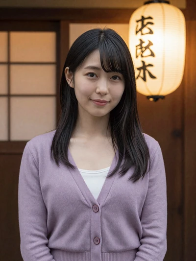 Aoi, 25-year-old Japanese woman from Osaka near a traditional izakaya looking for meaningful relationship